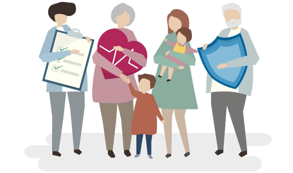 Illustration of family life insurance